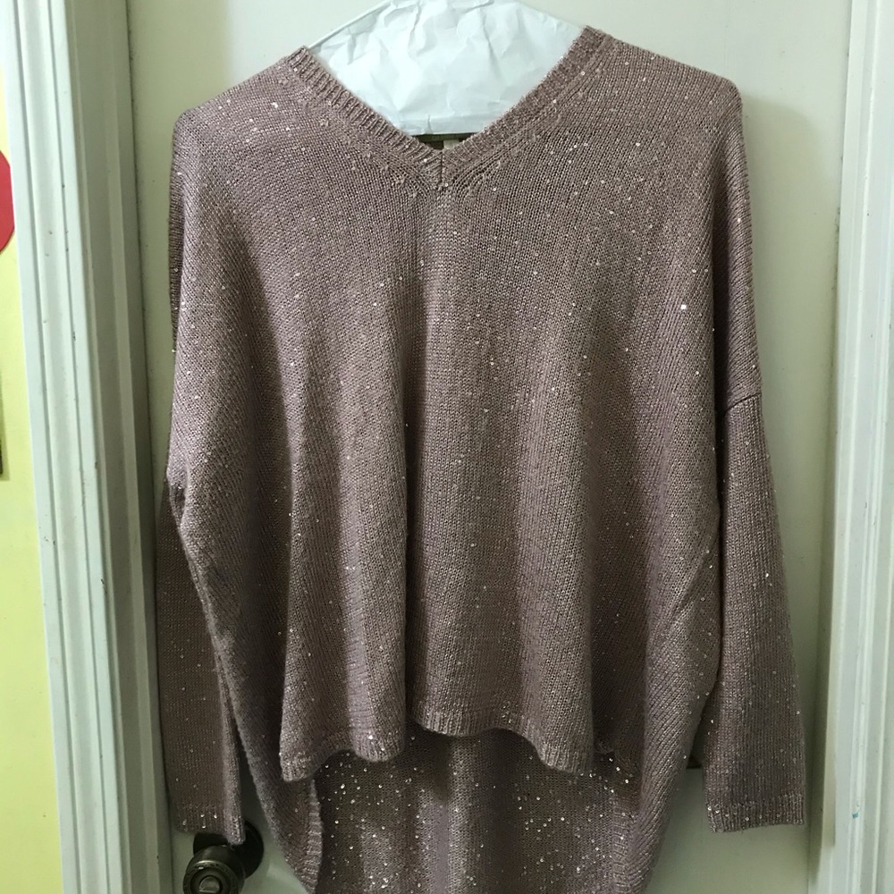 pink sequined sweater